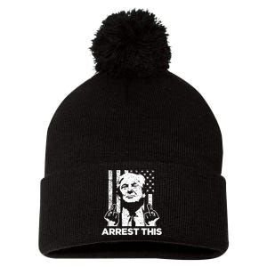 Donald Trump Arrest This Fingers 2024 Election Pom Pom 12in Knit Beanie