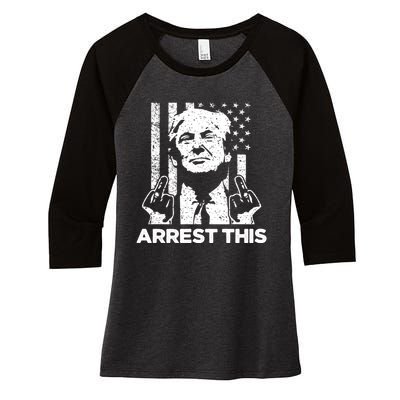 Donald Trump Arrest This Fingers 2024 Election Women's Tri-Blend 3/4-Sleeve Raglan Shirt