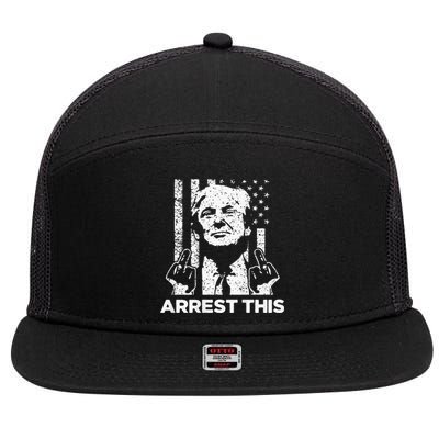 Donald Trump Arrest This Fingers 2024 Election 7 Panel Mesh Trucker Snapback Hat