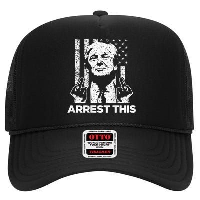 Donald Trump Arrest This Fingers 2024 Election High Crown Mesh Back Trucker Hat