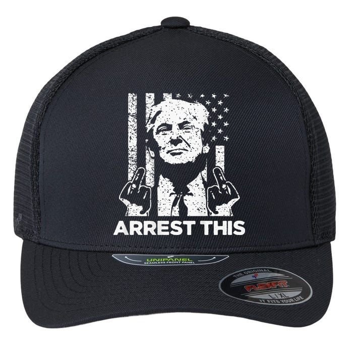 Donald Trump Arrest This Fingers 2024 Election Flexfit Unipanel Trucker Cap