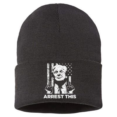 Donald Trump Arrest This Fingers 2024 Election Sustainable Knit Beanie