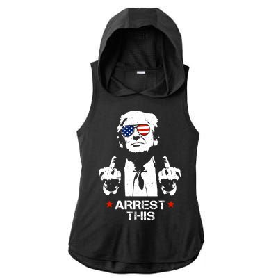 Donald Trump Arrest This Funny 2024 Election Ladies PosiCharge Tri-Blend Wicking Draft Hoodie Tank