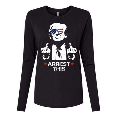 Donald Trump Arrest This Funny 2024 Election Womens Cotton Relaxed Long Sleeve T-Shirt