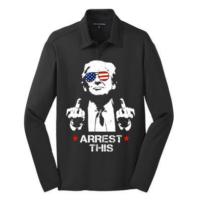 Donald Trump Arrest This Funny 2024 Election Silk Touch Performance Long Sleeve Polo