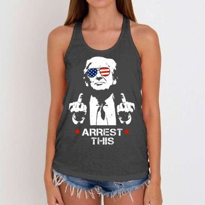 Donald Trump Arrest This Funny 2024 Election Women's Knotted Racerback Tank