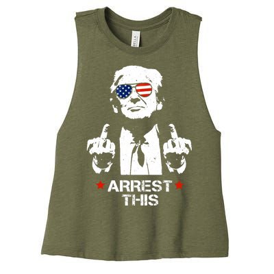 Donald Trump Arrest This Funny 2024 Election Women's Racerback Cropped Tank