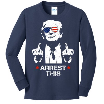 Donald Trump Arrest This Funny 2024 Election Kids Long Sleeve Shirt