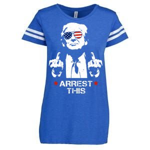 Donald Trump Arrest This Funny 2024 Election Enza Ladies Jersey Football T-Shirt