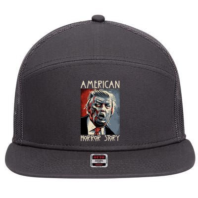 Donald Trump American Horror Story 7 Panel Mesh Trucker Snapback Hat
