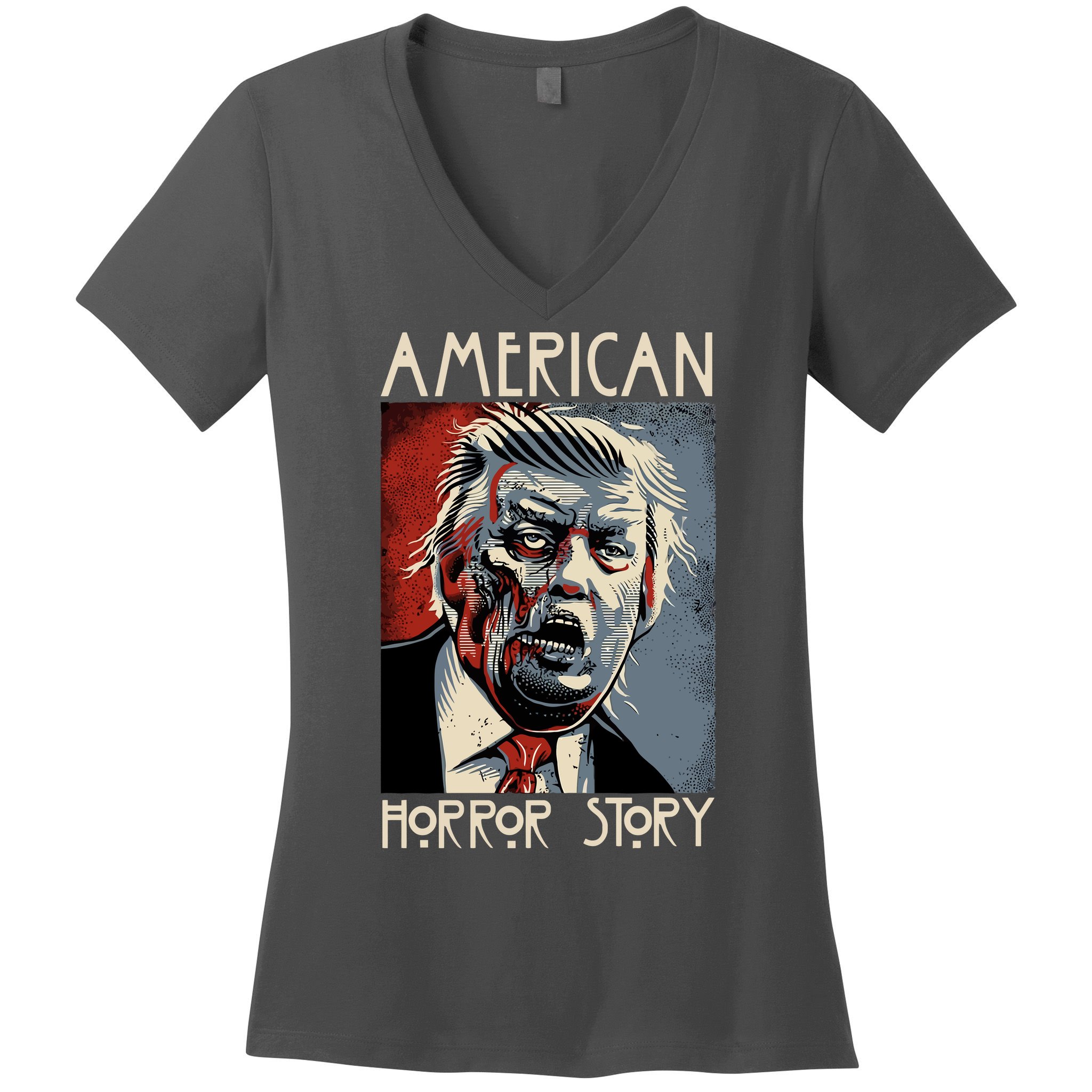 Donald Trump Horror Story Women's V-Neck T-Shirt