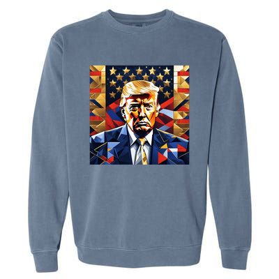 Donald Trump Art Cubist Garment-Dyed Sweatshirt