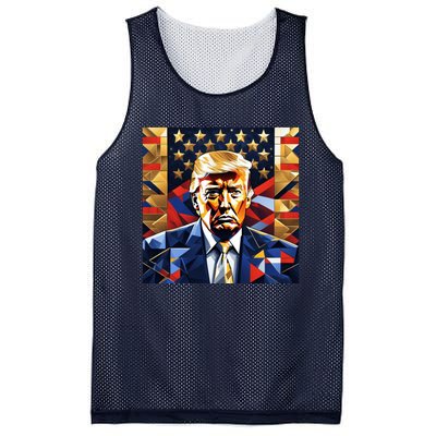 Donald Trump Art Cubist Mesh Reversible Basketball Jersey Tank