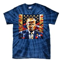 Donald Trump Art Cubist Tie-Dye T-Shirt