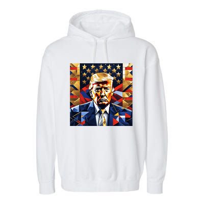 Donald Trump Art Cubist Garment-Dyed Fleece Hoodie