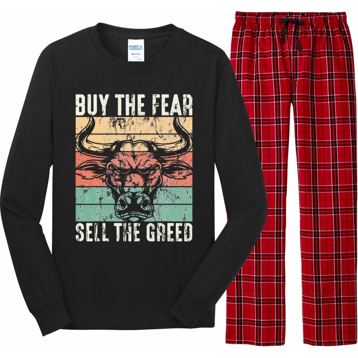 Day Trader Buy The Fear Sell The Greed Stock Market Long Sleeve Pajama Set