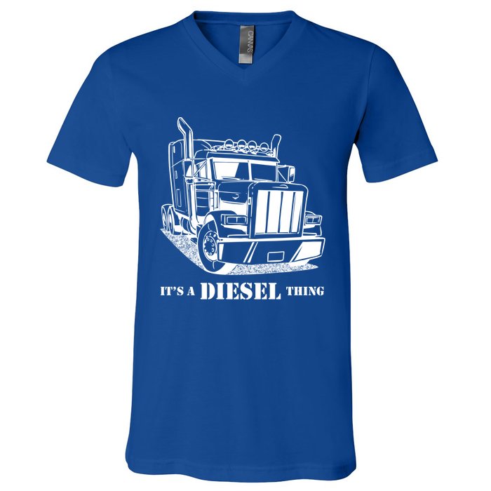 Diesel Thing Big Rig Semi Trailer Truck Driver Trucker Gift V-Neck T-Shirt