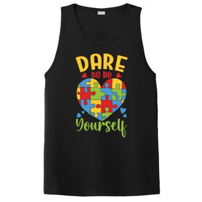 Dare To Be Yourself Autism Awareness Month Teacher Mom Gift PosiCharge Competitor Tank