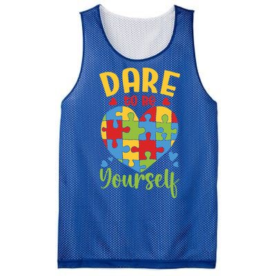 Dare To Be Yourself Autism Awareness Month Teacher Mom Gift Mesh Reversible Basketball Jersey Tank