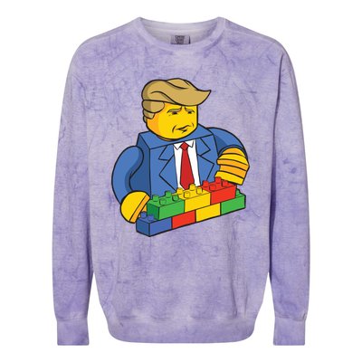 Donald Trump Building Wall Funny Toy Colorblast Crewneck Sweatshirt