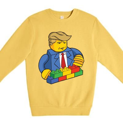 Donald Trump Building Wall Funny Toy Premium Crewneck Sweatshirt