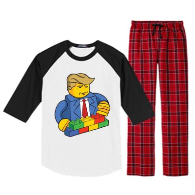 Donald Trump Building Wall Funny Toy Raglan Sleeve Pajama Set