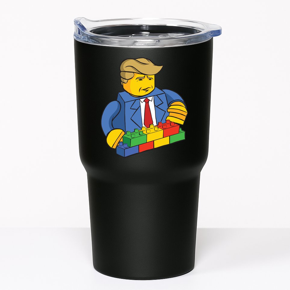 Donald Trump Building Wall Funny Toy Tumbler