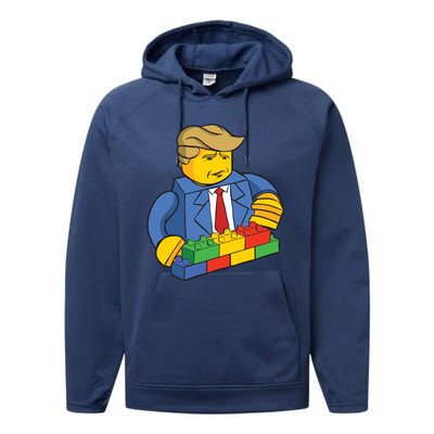 Donald Trump Building Wall Funny Toy Performance Fleece Hoodie