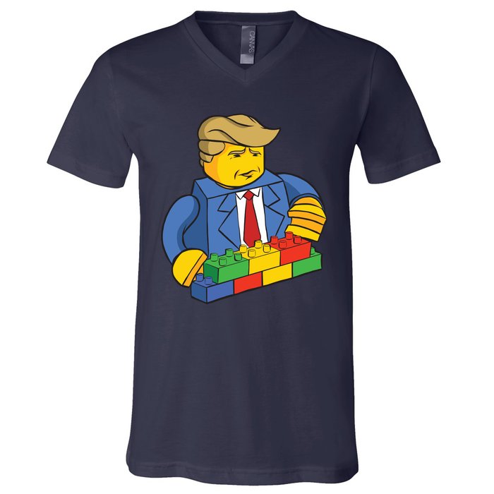 Donald Trump Building Wall Funny Toy V-Neck T-Shirt