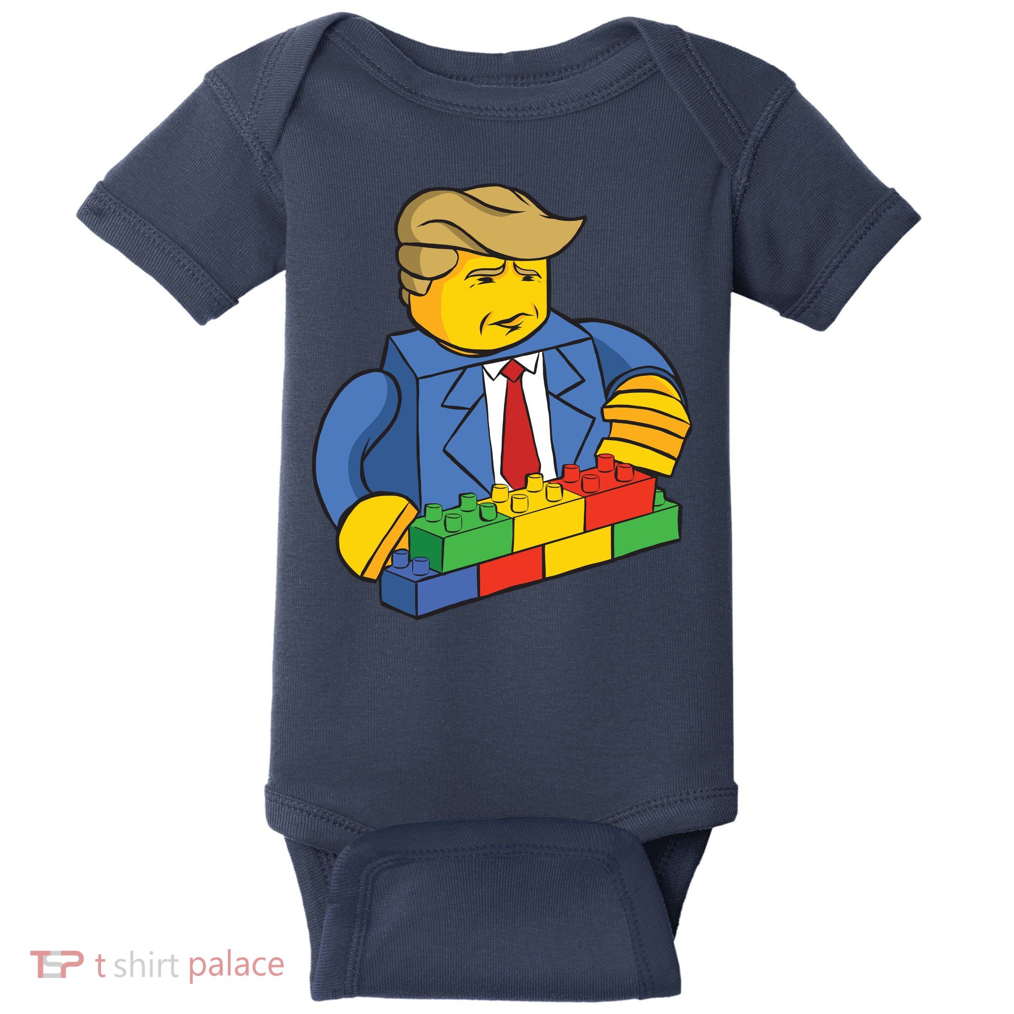 Donald Trump Building Wall Funny Toy Baby Bodysuit