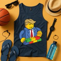 Donald Trump Building Wall Funny Toy Tank Top