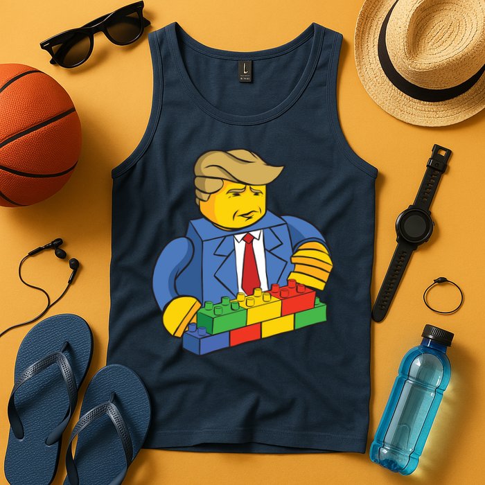 Donald Trump Building Wall Funny Toy Tank Top