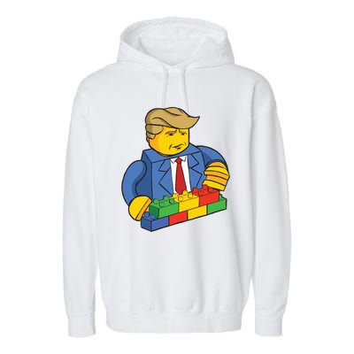 Donald Trump Building Wall Funny Toy Garment-Dyed Fleece Hoodie