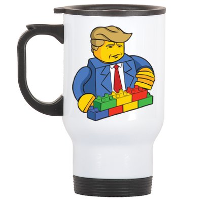 Donald Trump Building Wall Funny Toy Stainless Steel Travel Mug