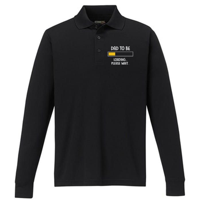 Dad To Be Loading Please Wait Fathers Day Performance Long Sleeve Polo