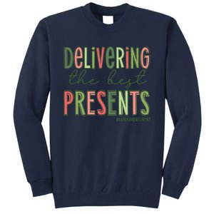 Delivering The Best Presents Labor And Delivery Christmas Tall Sweatshirt