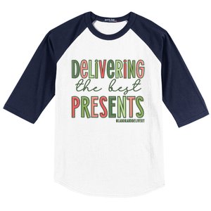 Delivering The Best Presents Labor And Delivery Christmas Baseball Sleeve Shirt