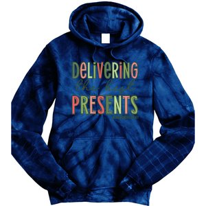 Delivering The Best Presents Labor And Delivery Christmas Tie Dye Hoodie