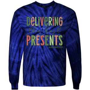 Delivering The Best Presents Labor And Delivery Christmas Tie-Dye Long Sleeve Shirt