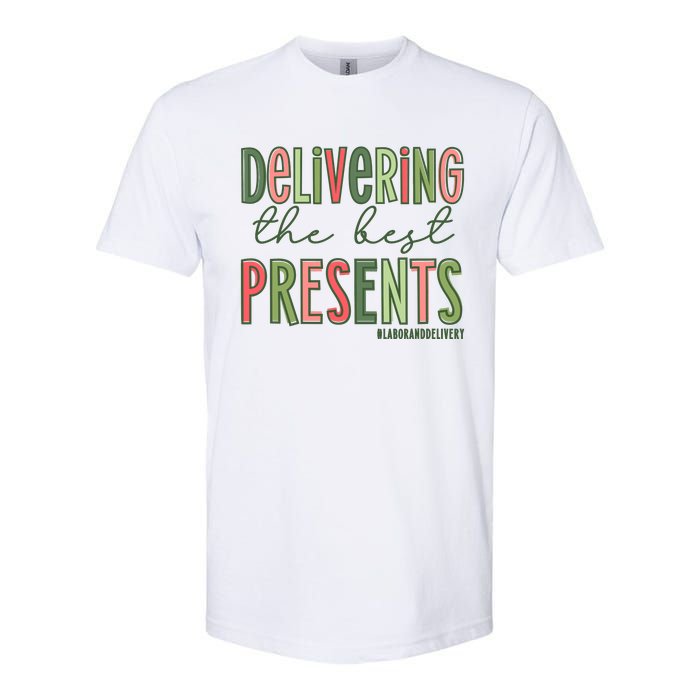 Delivering The Best Presents Labor And Delivery Christmas Softstyle CVC T-Shirt