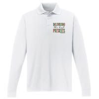 Delivering The Best Presents Labor And Delivery Christmas Performance Long Sleeve Polo