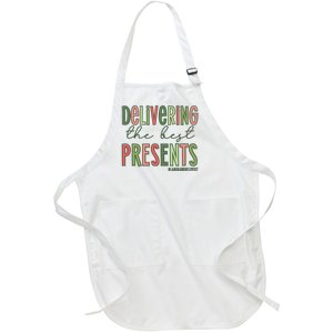 Delivering The Best Presents Labor And Delivery Christmas Full-Length Apron With Pockets