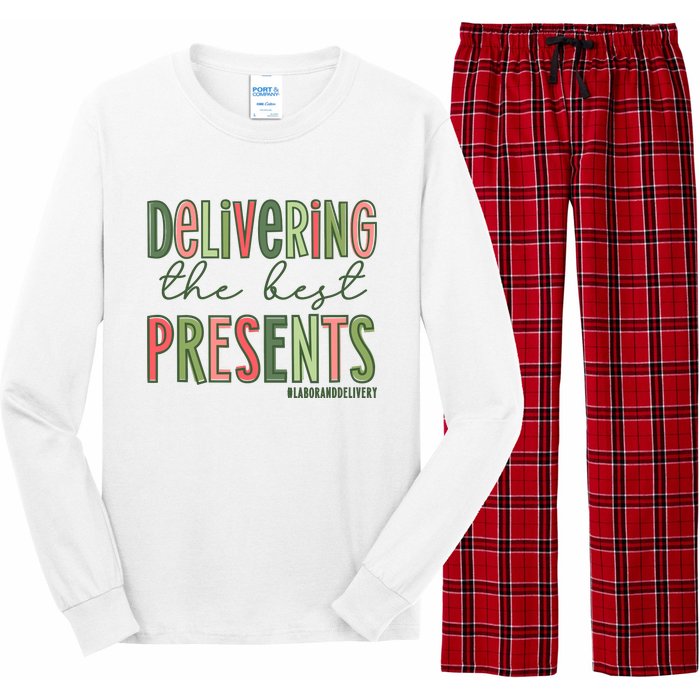 Delivering The Best Presents Labor And Delivery Christmas Long Sleeve Pajama Set