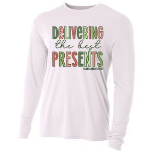 Delivering The Best Presents Labor And Delivery Christmas Cooling Performance Long Sleeve Crew