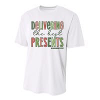 Delivering The Best Presents Labor And Delivery Christmas Performance Sprint T-Shirt