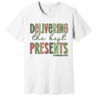 Delivering The Best Presents Labor And Delivery Christmas Premium T-Shirt