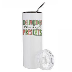 Delivering The Best Presents Labor And Delivery Christmas Stainless Steel Tumbler