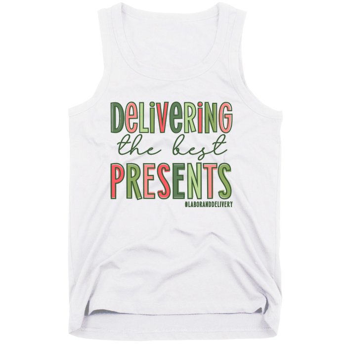 Delivering The Best Presents Labor And Delivery Christmas Tank Top