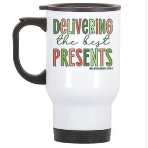 Delivering The Best Presents Labor And Delivery Christmas Stainless Steel Travel Mug