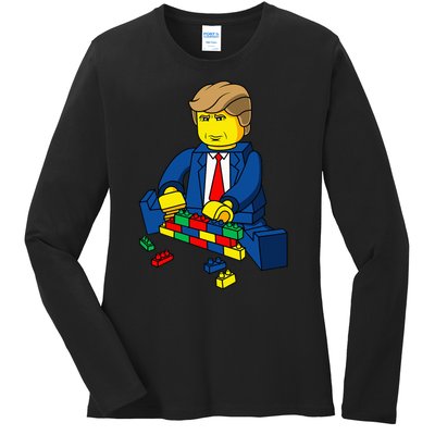 Donald Trump Build A Wall Ladies Long Sleeve Shirt